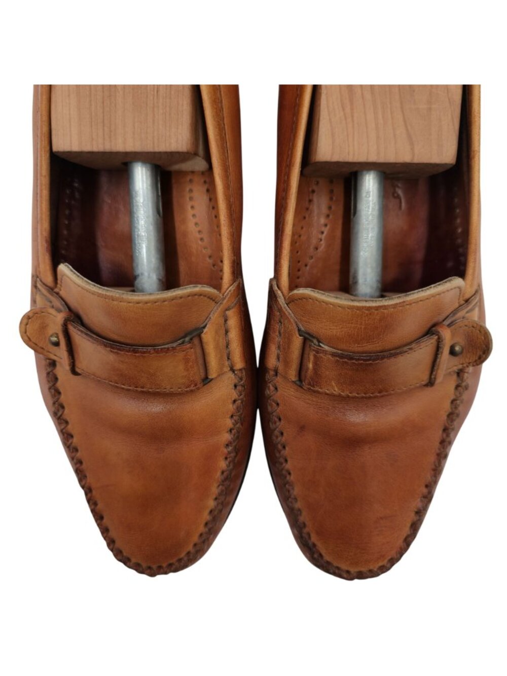Vintage Salvatore Ferragamo 9.5D Tan Brown Leather Loafers Dress Casual Shoes - Picture 2 of 11